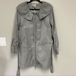 Vertigo Paris Silver Gray Ruffle Collar Coat